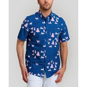 The Llama Mens Button Down Polo William Murray Golf Size Medium